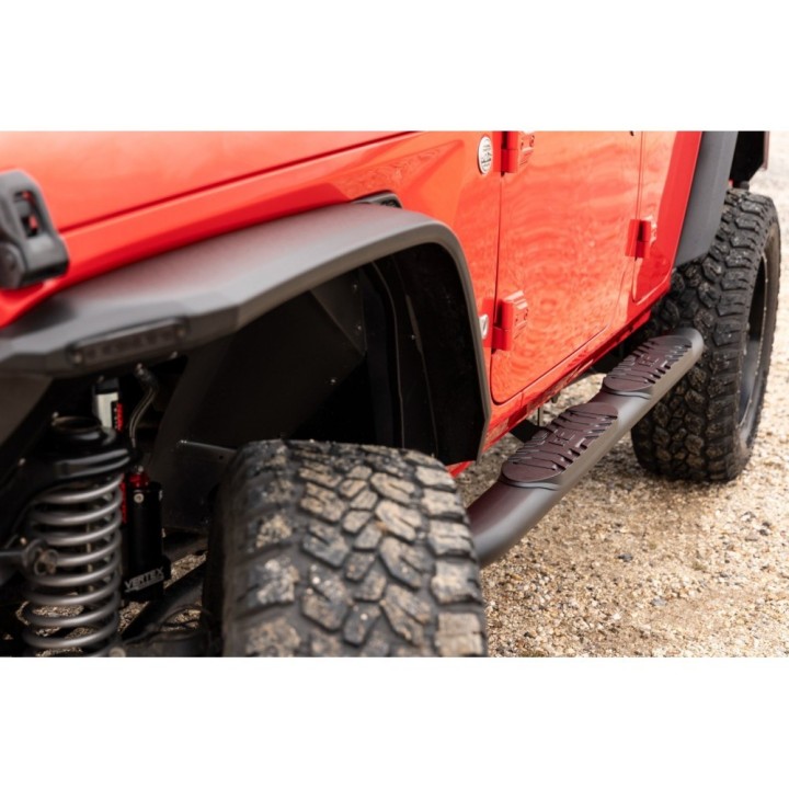 Progi, stopnie boczne czarne Rough Country Oval Nerf Steps - ujęcie 5