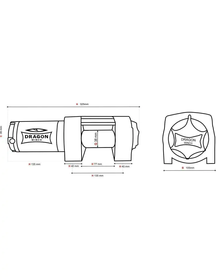 Dragon Winch DWM 3500 ST 12V Winch with Steel Cable