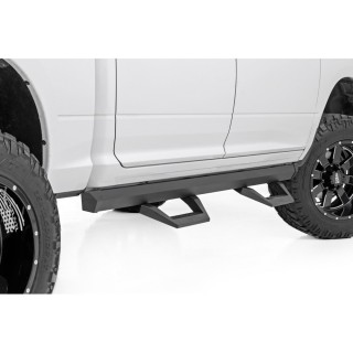 Progi, stopnie boczne regulowane aluminiowe Rough Country SRX2 Crew Cab - ujęcie 2