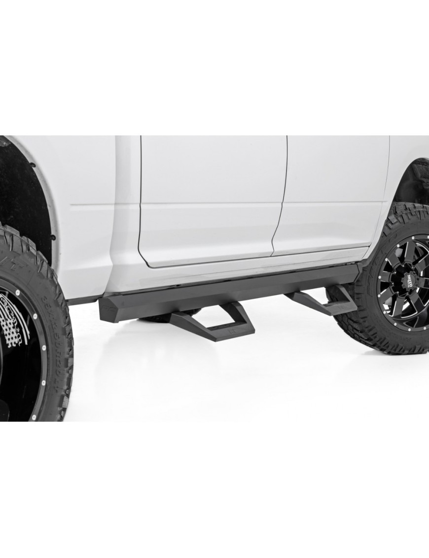 Progi, stopnie boczne regulowane aluminiowe Rough Country SRX2 Crew Cab