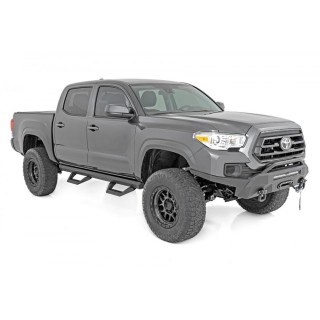 Progi, stopnie boczne regulowane aluminiowe Rough Country SRX2 Double Cab - ujęcie 2