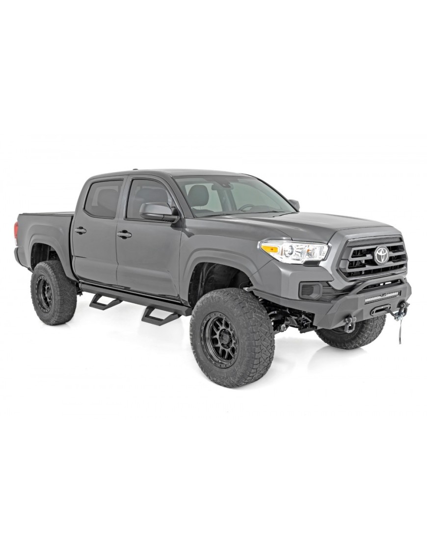 Progi, stopnie boczne regulowane aluminiowe Rough Country SRX2 Double Cab