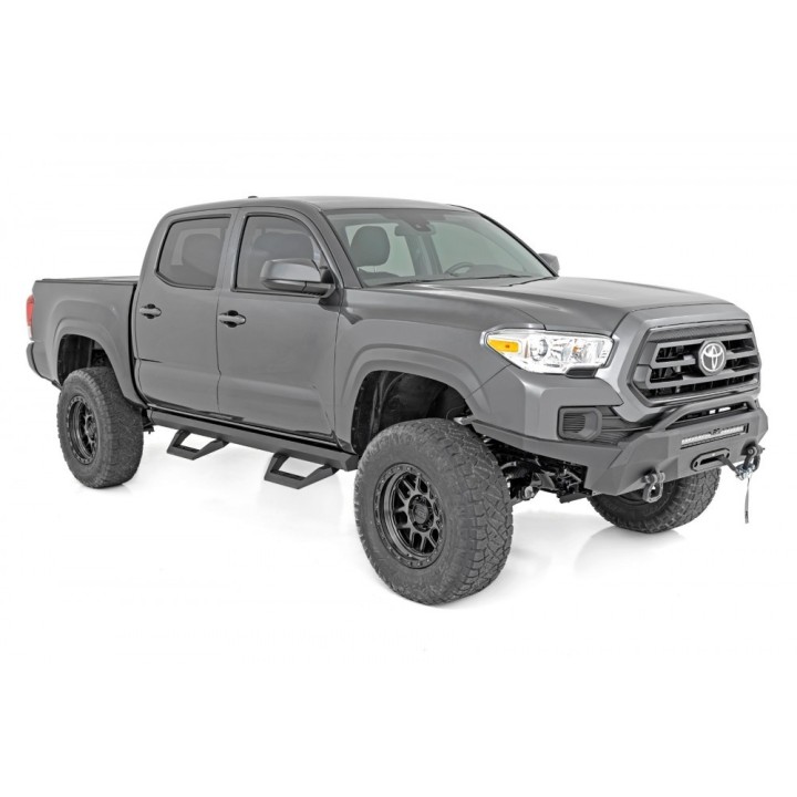 Progi, stopnie boczne regulowane aluminiowe Rough Country SRX2 Double Cab - ujęcie 2