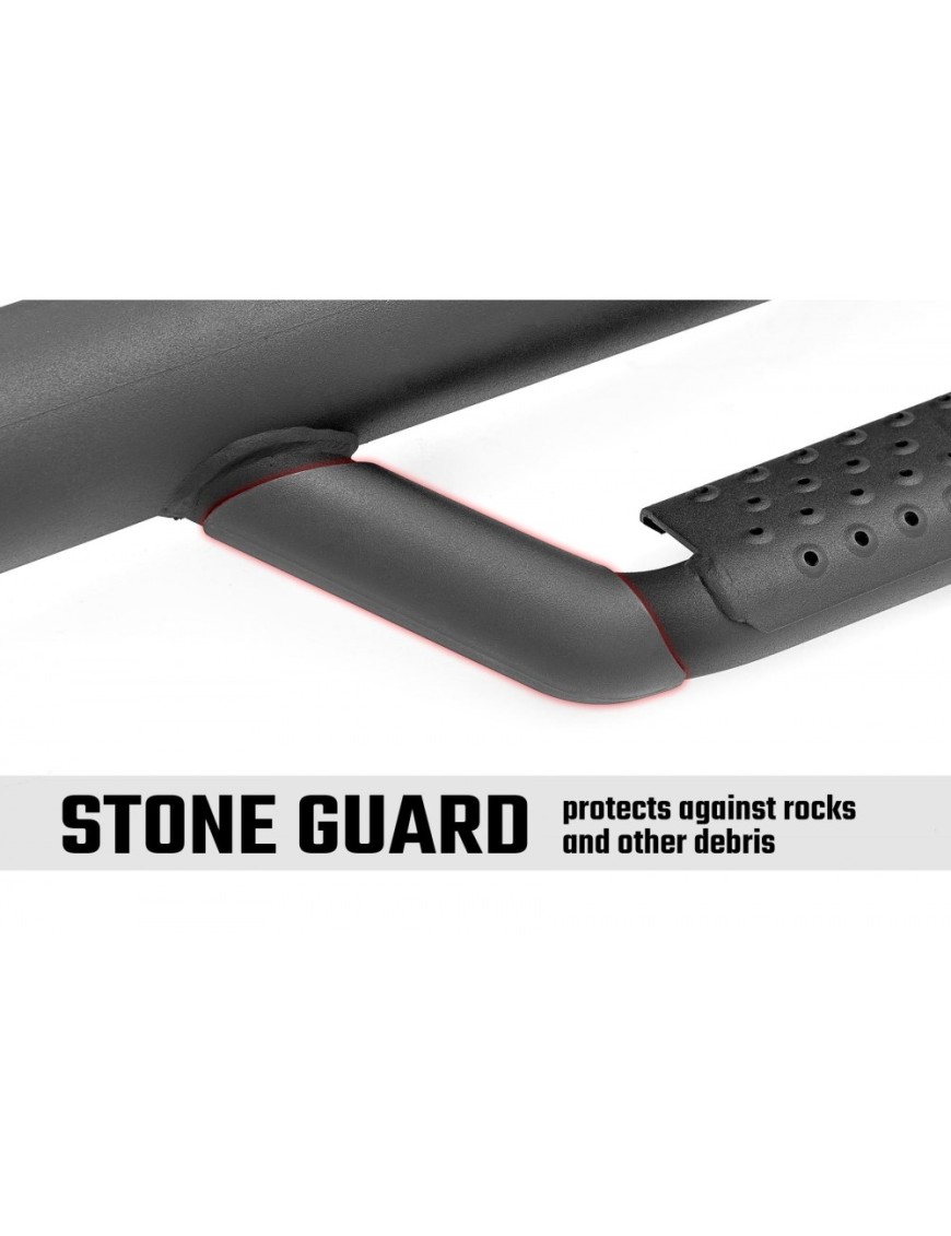 Progi, stopnie boczne czarne Rough Country Nerf Steps