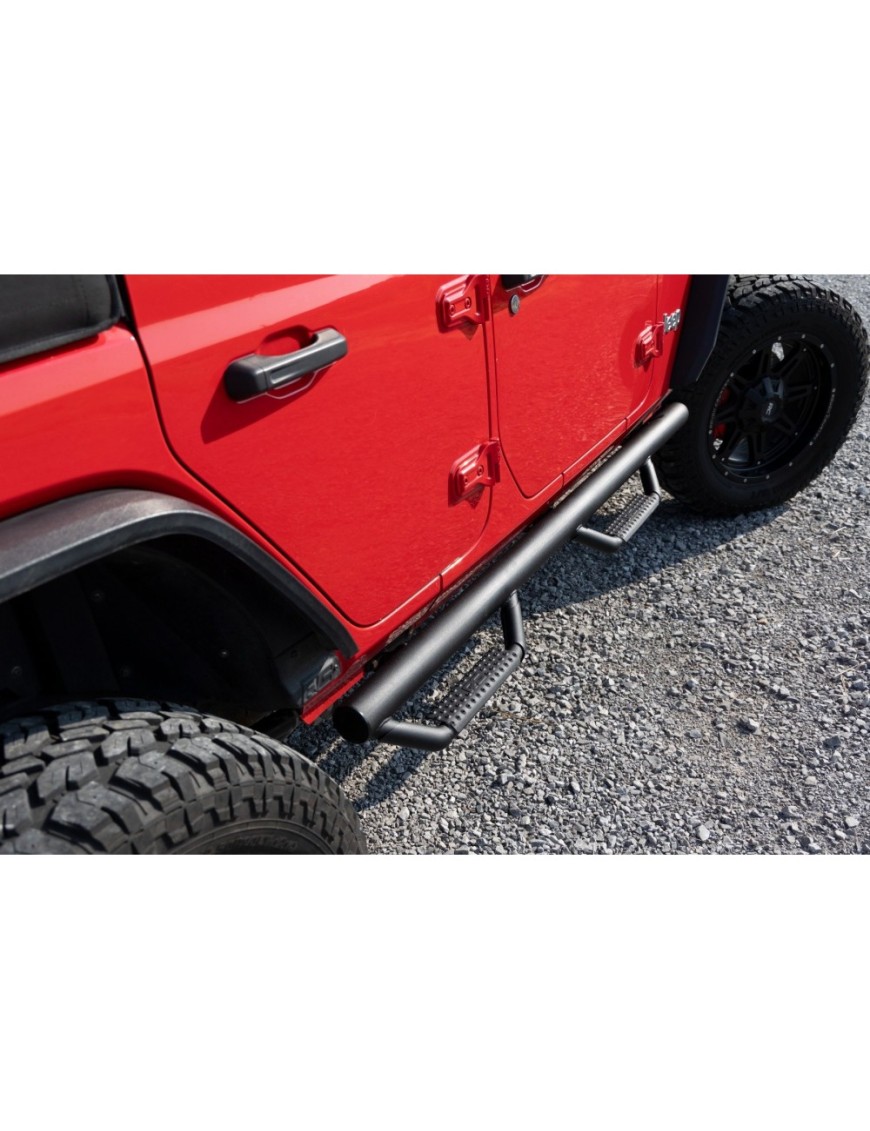 Progi, stopnie boczne czarne Rough Country Nerf Steps