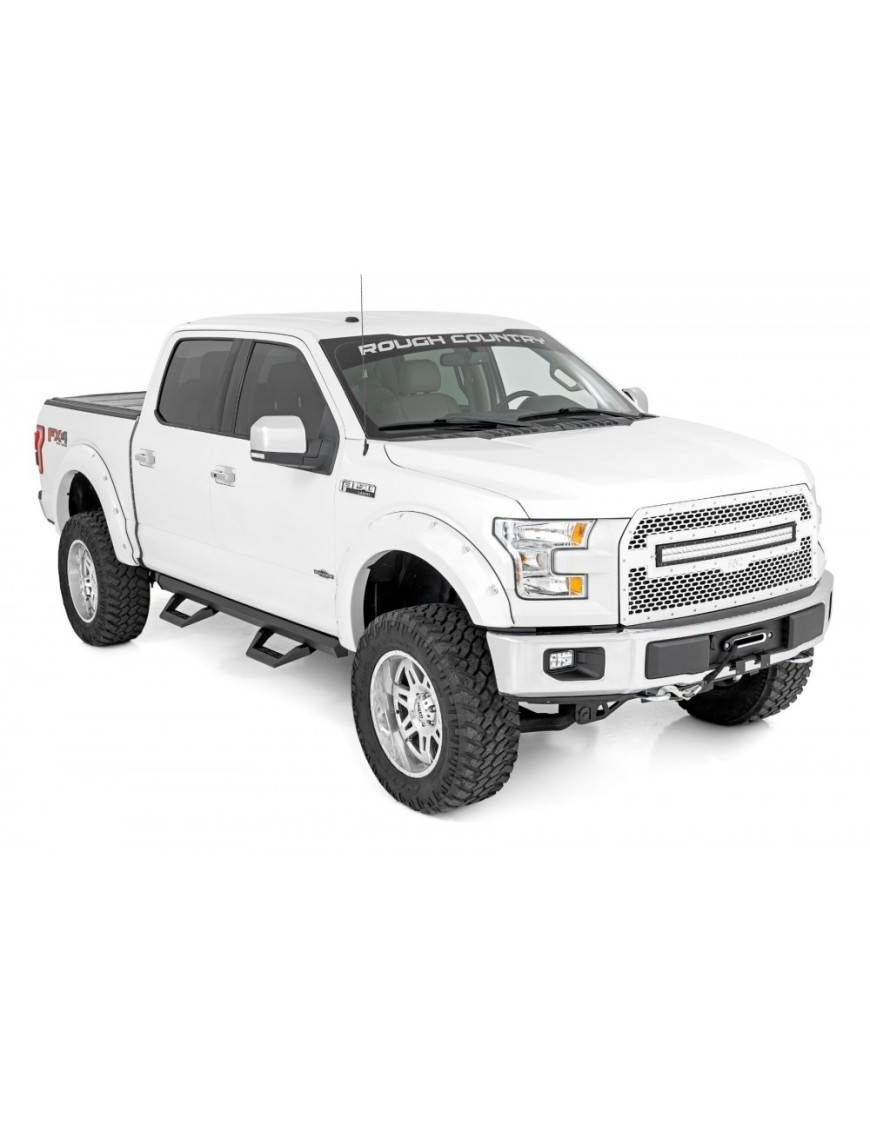 Progi, stopnie boczne regulowane aluminiowe Rough Country SRX2 Crew Cab