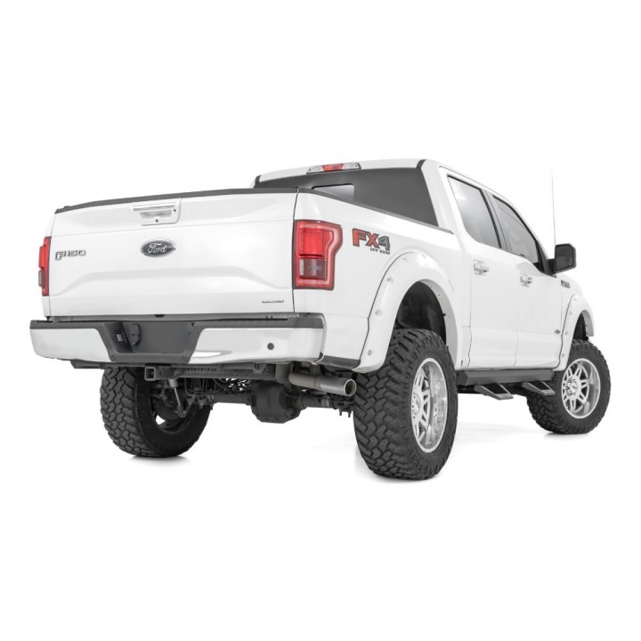 Progi, stopnie boczne regulowane aluminiowe Rough Country SRX2 Crew Cab - ujęcie 3