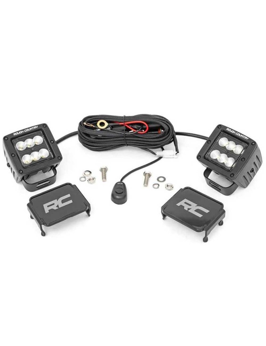 Lampy LED 2" kwadratowe flood Rough Country Black Series