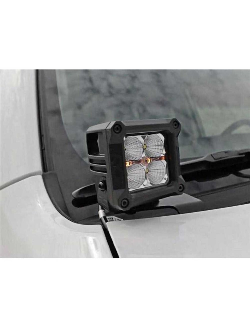 Lampy LED 2" kwadratowe White DRL Rough Country Black Series - ujęcie 2