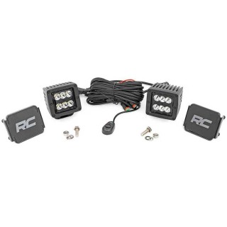 Lampy LED 2" kwadratowe flood Rough Country Black Series - ujęcie 2