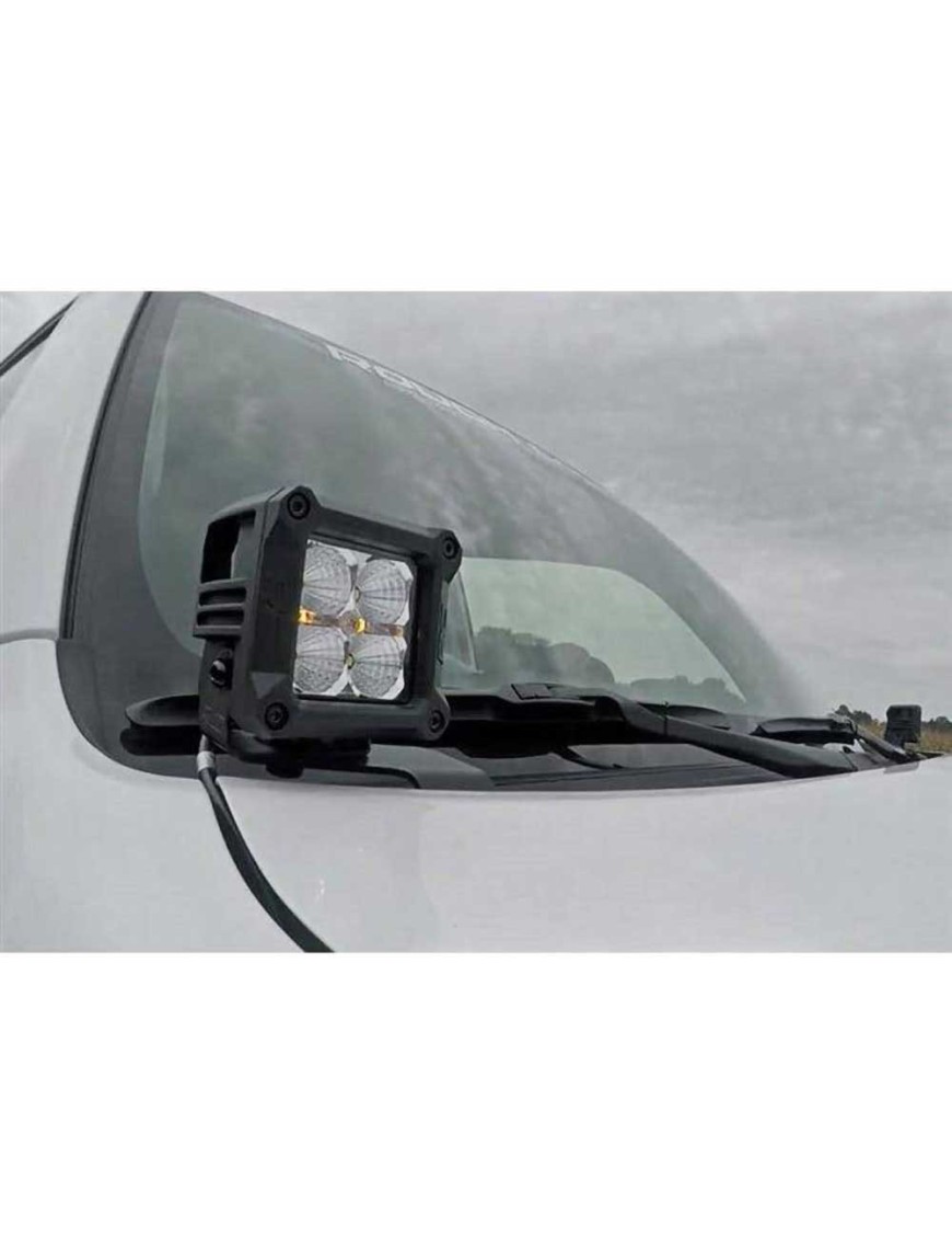 Lampy LED 2" kwadratowe White DRL Rough Country Black Series - ujęcie 3