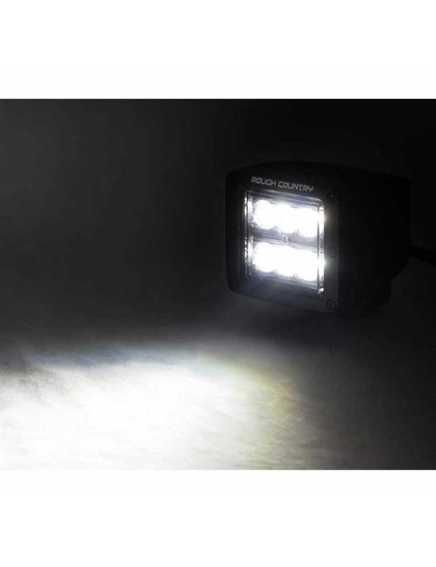 Lampy LED 2" kwadratowe flood Rough Country Black Series - ujęcie 4