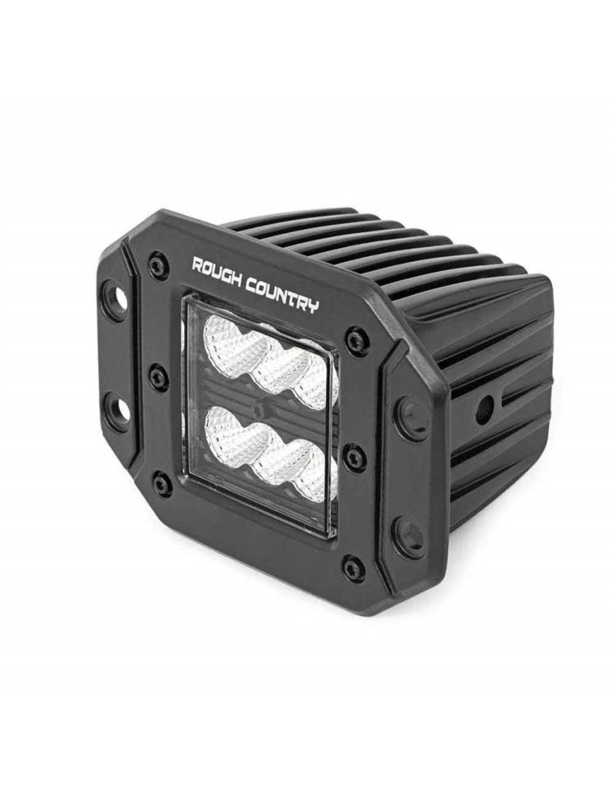 Lampy LED 2" kwadratowe wpuszczane flood Rough Country Black Series - ujęcie 2