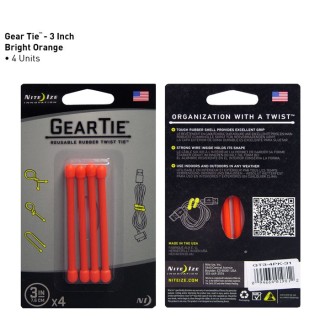 Nite Ize Gear Tie 3 Pomarańczowy 4Pack GT3-4PK-31