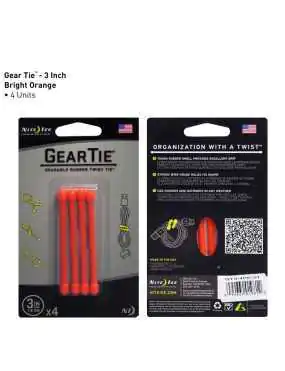 Nite Ize Gear Tie 3 Pomarańczowy 4Pack GT3-4PK-31