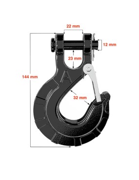 Hak kuty Clevis czarny OFD 3/4"