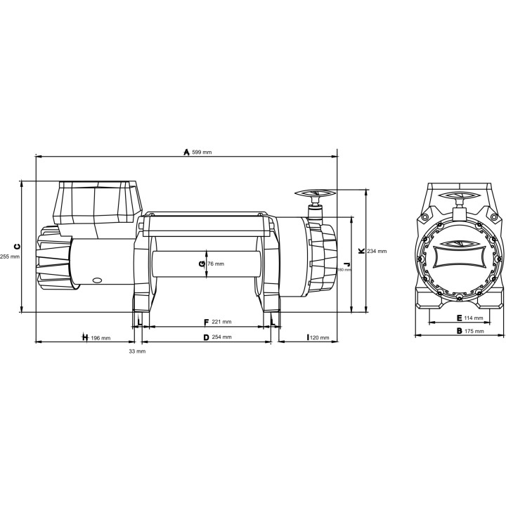 DWH 9000 HD Dragon Winch Highlander wyciągarka z liną syntetyczną - ujęcie 3
