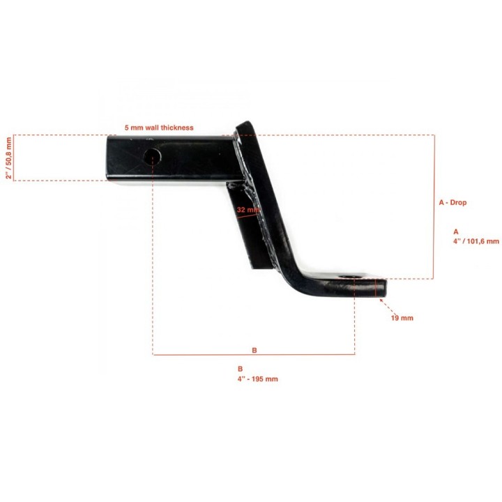 Hak holowniczy amerykański stalowy OFD Lift 4" - ujęcie 2