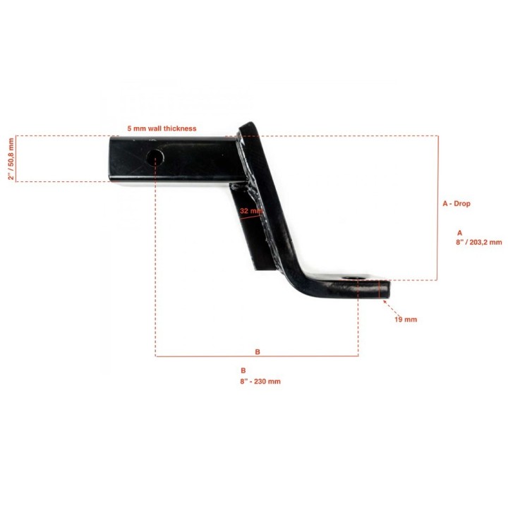 Hak holowniczy amerykański stalowy OFD Lift 8" - ujęcie 2