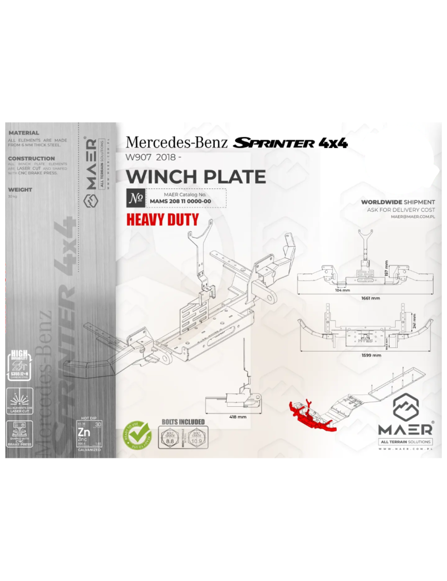 Płyta pod wyciągarkę Heavy Duty Maer