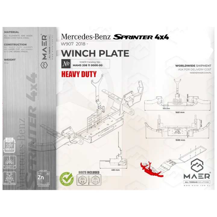 Płyta pod wyciągarkę Heavy Duty Maer - ujęcie 3
