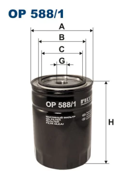 Filtr oleju Filtron OP588/1 Patrol Y60 2.8TD Y61 2.7TD Terrano II 2.7TD