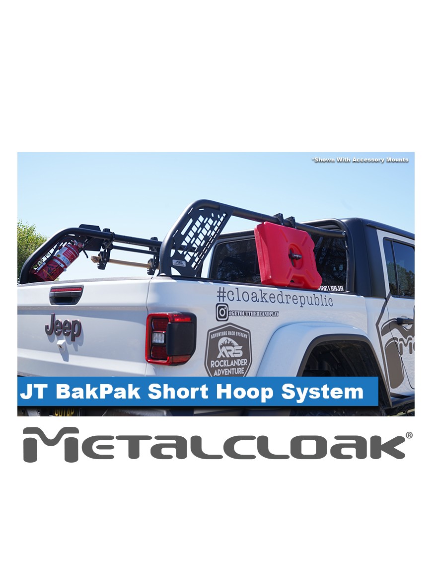 MetalCloak Bagażnik skrzyni BakPak z niskim pałąkiem, Jeep Gladiator JT