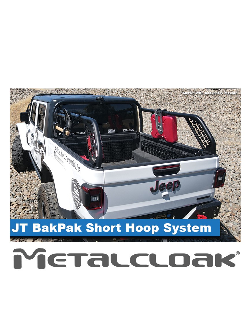 MetalCloak Bagażnik skrzyni BakPak z niskim pałąkiem, Jeep Gladiator JT