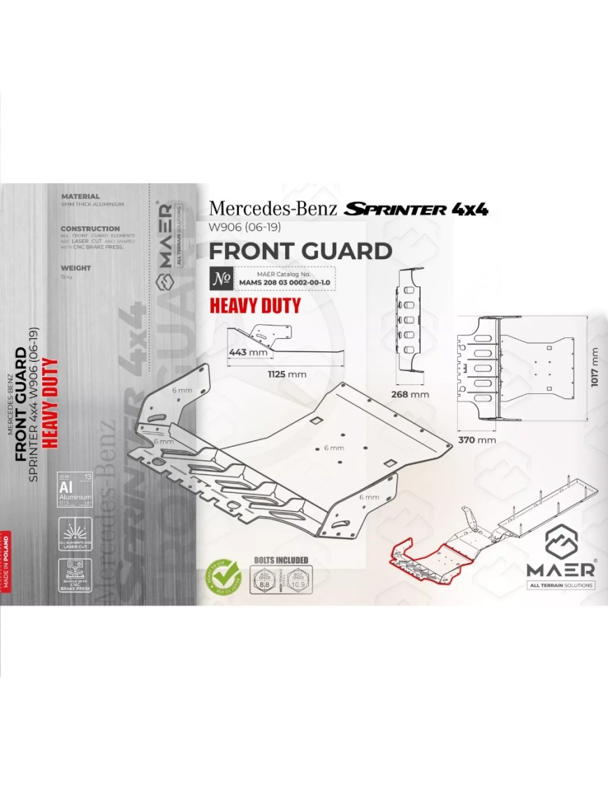 Płyta osłonowa podwozia przód Heavy Duty MAER