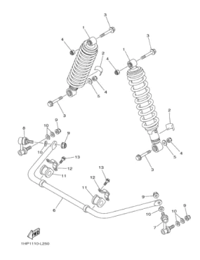 Tuleja guma stabilizatora Yamaha Grizzly  1HP-F386G-00-00