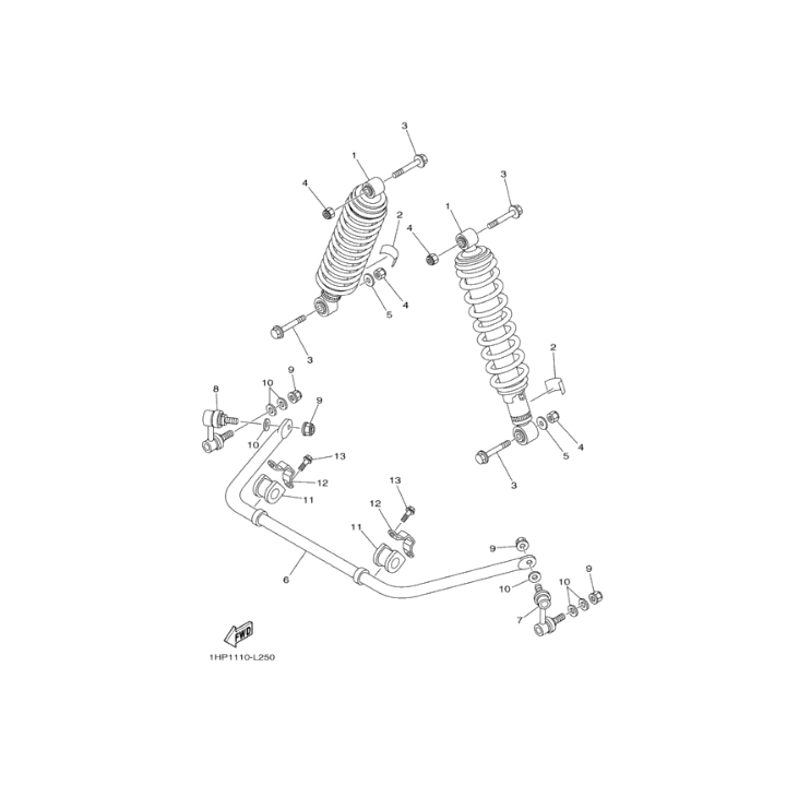 Tuleja guma stabilizatora Yamaha Grizzly  1HP-F386G-00-00
