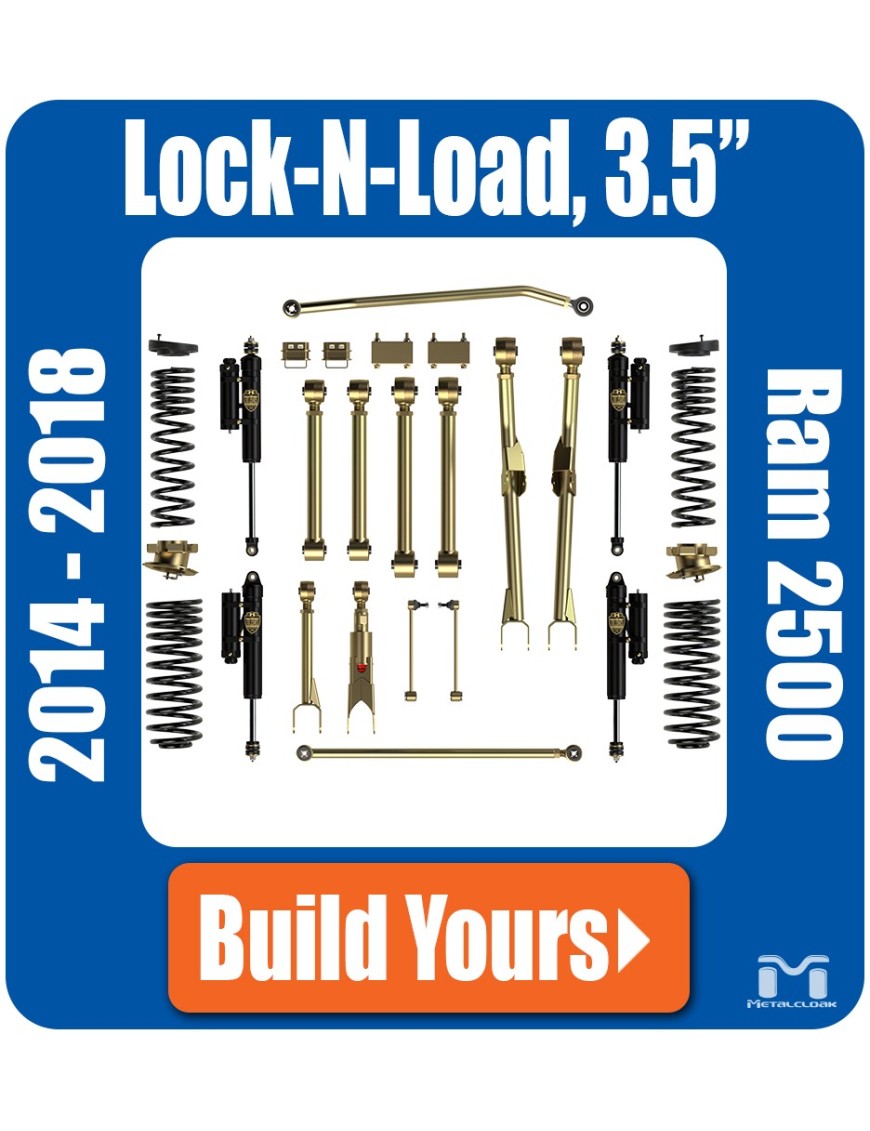 MetalCloak Zestaw zawieszenia Lock-N-Load Radius Arm 3,5", RAM 2500 diesel 2014-2018