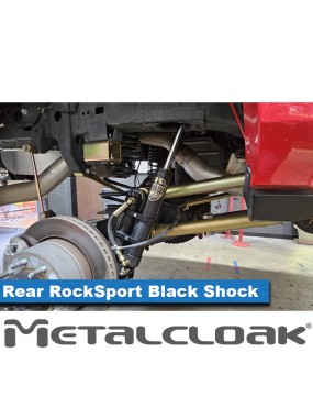 MetalCloak Amortyzatory RockSport BLACK ze zbiornikiem, tył, para, lift 3,5", RAM 2500 2014+