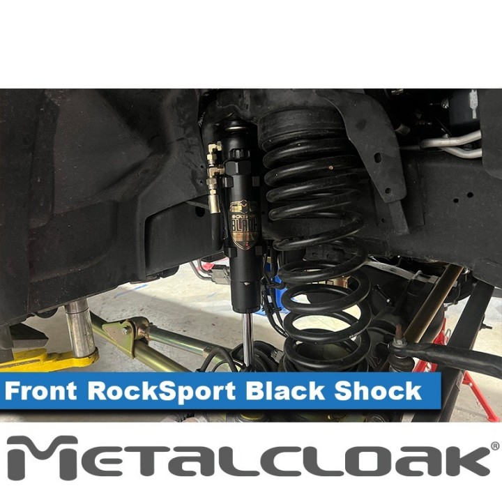 MetalCloak Amortyzatory RockSport BLACK ze zbiornikiem, przód, para, lift 4,5", RAM 2500 2014+