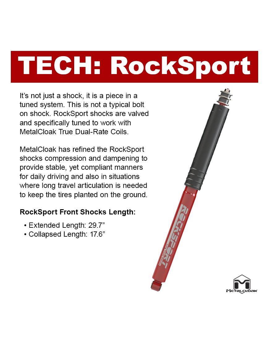 MetalCloak Amortyzatory RockSport Long Travel, przód, para, RAM 2500 2014+