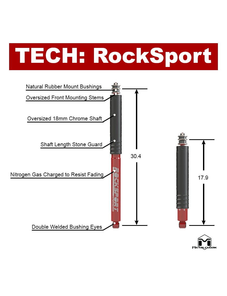 MetalCloak Amortyzatory RockSport Long Travel, tył, para, RAM 2500 2014+
