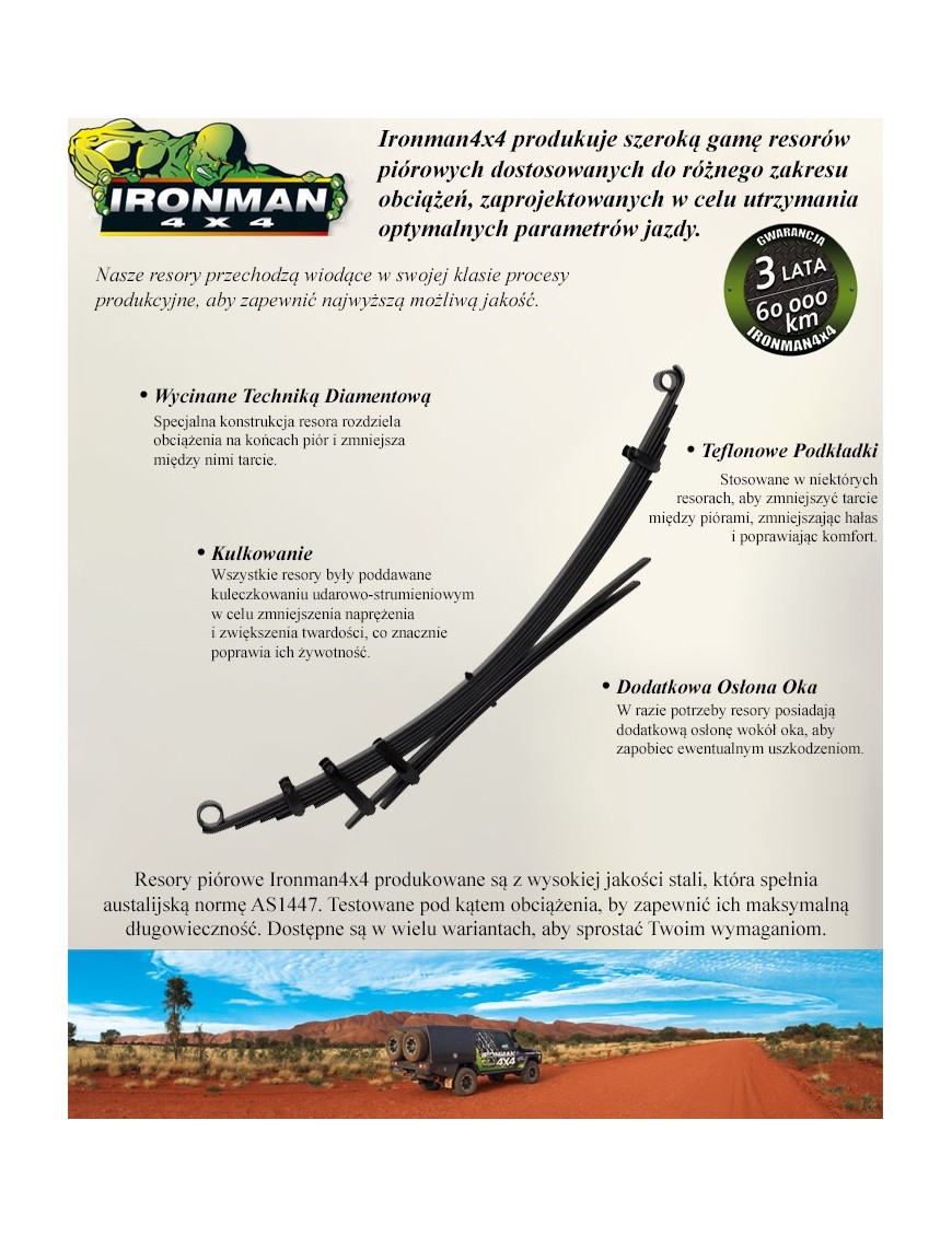 Wzmocniony tylny resor, podnosi AUTO O +2' (szt) Ironman 4x4 — Isuzu Rodeo/Colorado/D-Max, Isuzu Greatwall V240 (HOLD006D)