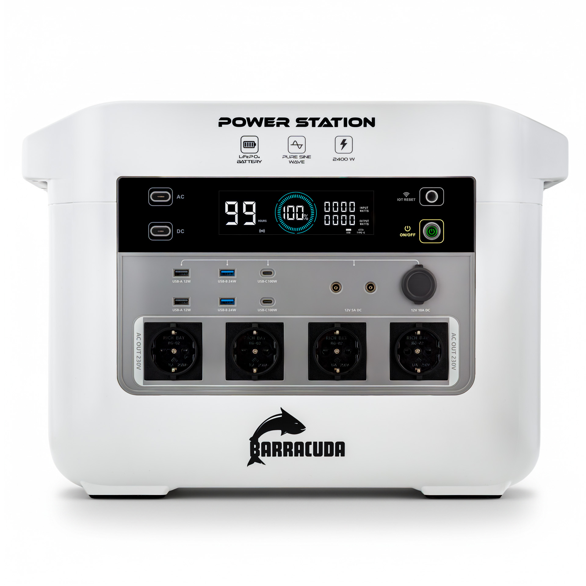 Stacja zasilania Barracuda DPS2400 2400W/4800W LiFePO4 2150Wh