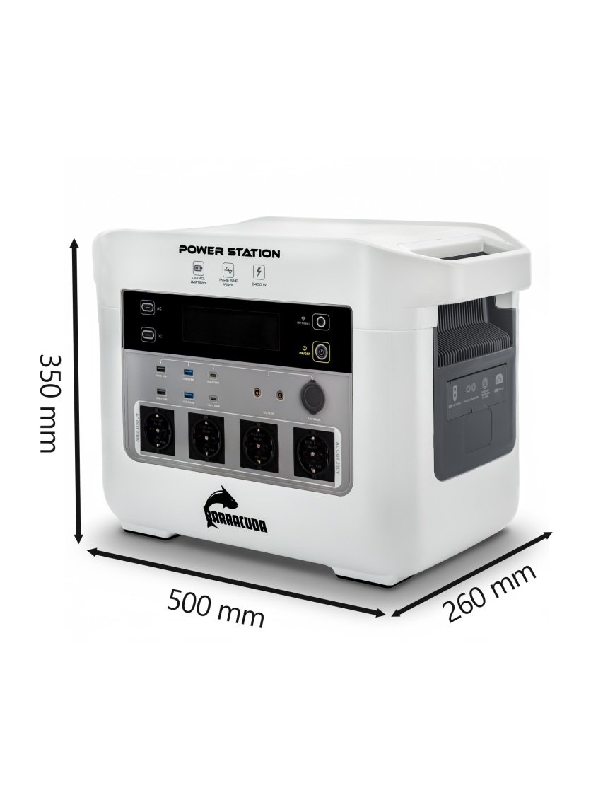 Stacja zasilania Barracuda DPS2400 2400W/4800W LiFePO4 2150Wh