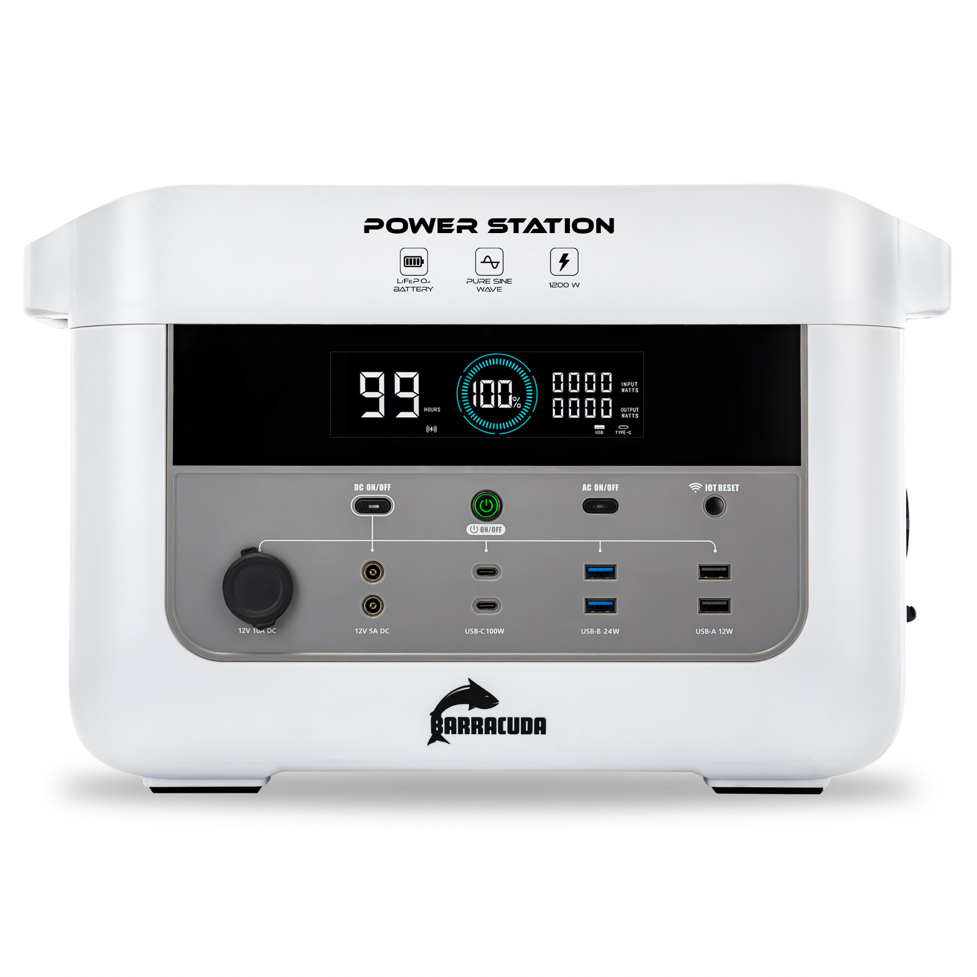 Stacja zasilania Barracuda DPS1200 1200W/2400W LiFePO4 1075Wh