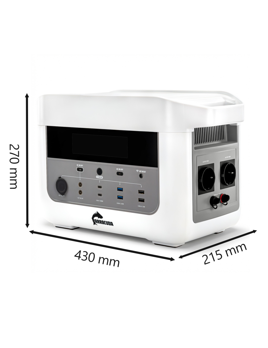 Stacja zasilania Barracuda DPS1200 1200W/2400W LiFePO4 1075Wh