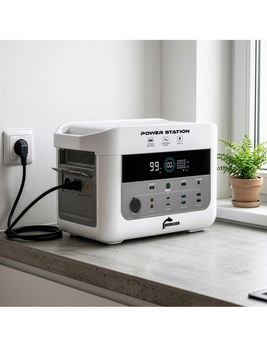 Stacja zasilania Barracuda DPS1200 1200W/2400W LiFePO4 1075Wh