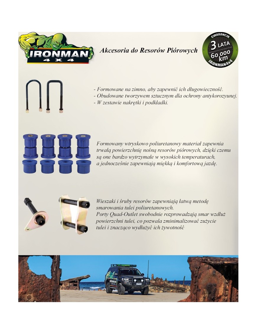 Poliuretanowy komplet tulei resorów tył Ironman 4x4 — Toyota Hilux, Toyota Hilux/4Runner, Volkswagen Taro (733UK) - ujęcie 3 Poliuretanowy komplet tulei resorów tył Ironman 4x4 — Toyota Hilux, Toyota Hilux/4Runner, Volkswagen Taro (733UK) - ujęcie 3