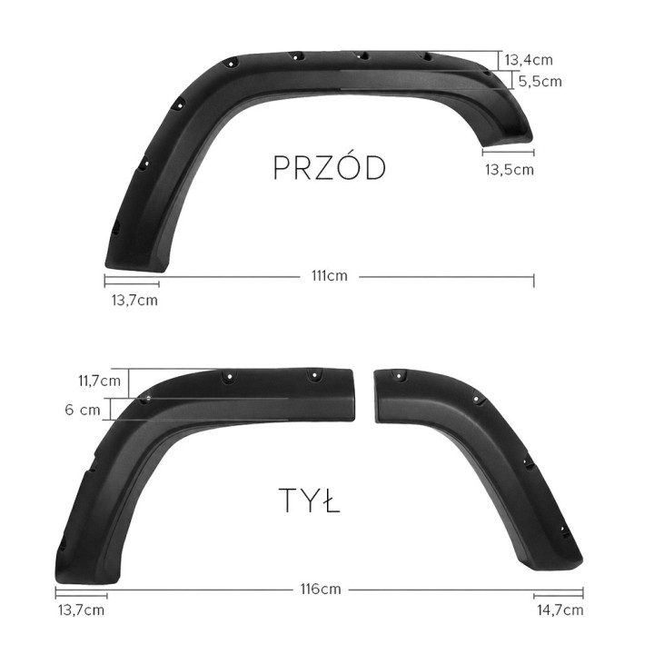 Poszerzenia nadkoli - fender flares - lldpe snakeman 4WD — Jeep Cherokee XJ (SNFF014) - ujęcie 7