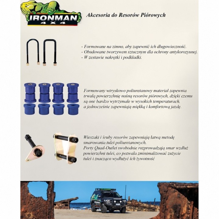 Wieszak resora IRONMAN4X4 smarowalny (z kalamitkami) — Mitsubishi L200 Triton MV (1200GS) - ujęcie 5
