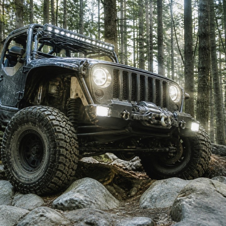 KC HiLiTES FLEX ERA 3 Dual Mode SAE - Jeep JK/JL/JT zderzak stalowy Mopar - ujęcie 8