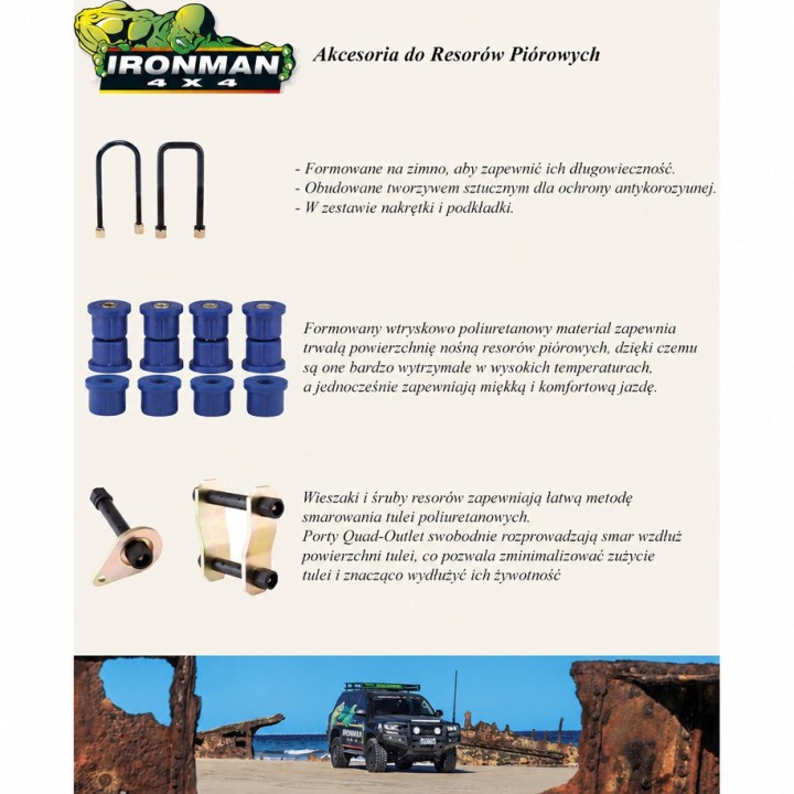 Komplet tulei resorów IRONMAN4X4 — Fiat Fullback, Mitsubishi Triton MQ-MR L200 (1200UK) - ujęcie 6