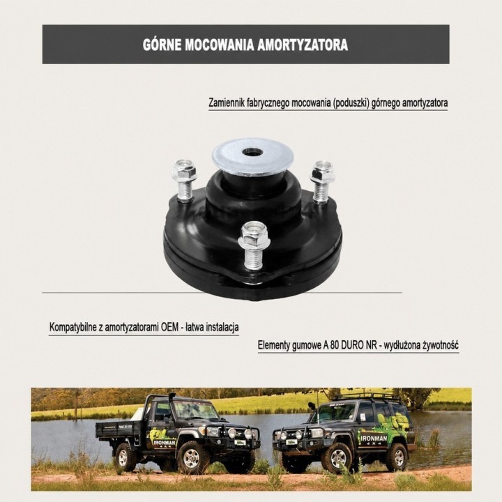 Wzmocnione górne mocowanie amortyzatora IRONMAN4X4 — Mitsubishi L200 MV (ISST120-B) - ujęcie 6