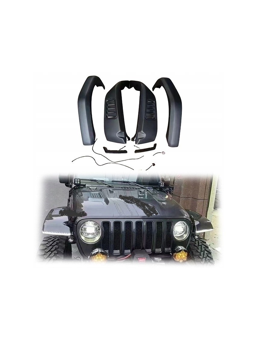 Poszerzenia aluminiowe z lampami LED Jeep Wrangler JL JLU - komplet 4 szt.