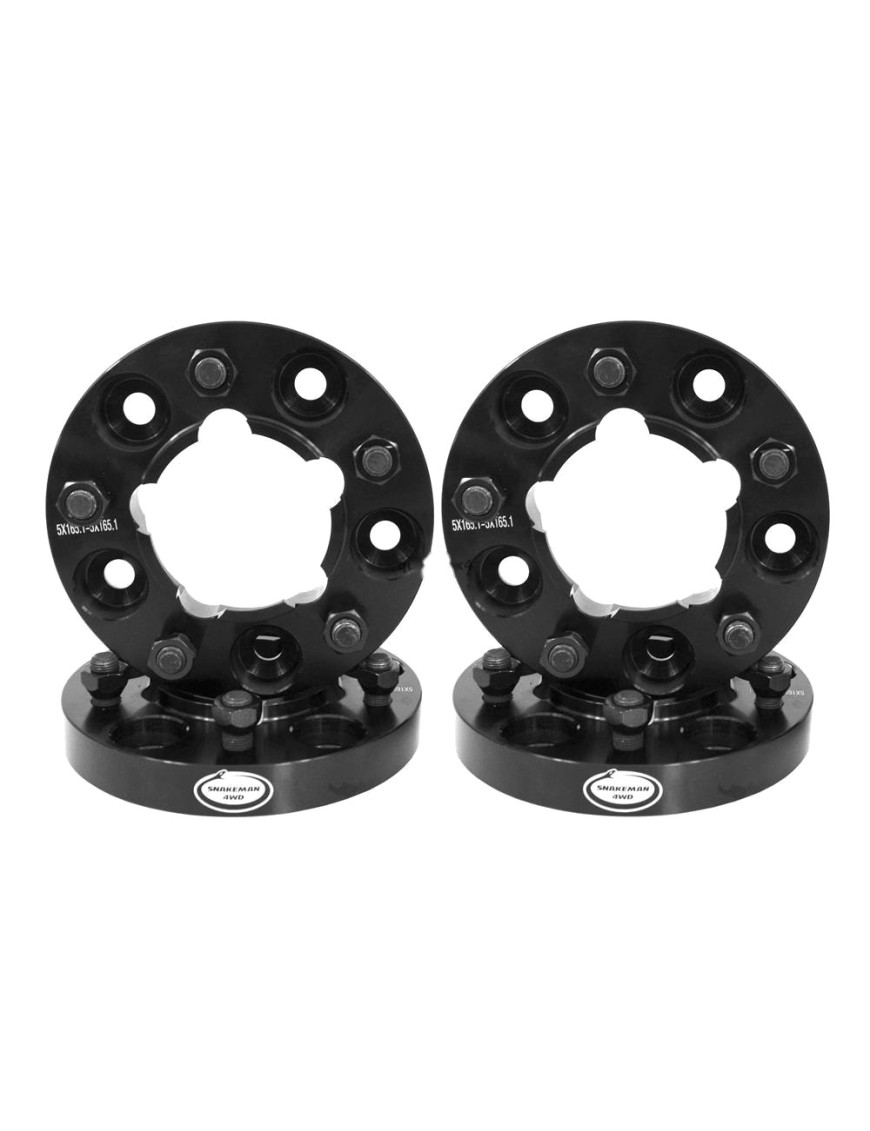 Dystanse kół Snakeman 4WD 30 mm 5x165,1 czarne, z centrowaniem — Land Rover Defender, Discovery I (4 szt.)